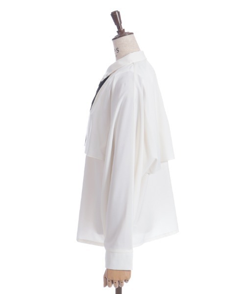 axes femme（アクシーズファム）の「タイ付オーバーケープ風ブラウス（シャツ/ブラウス・レディース・キナリ/ブラック/ブルーグリーン・FREE）」の17枚目の写真