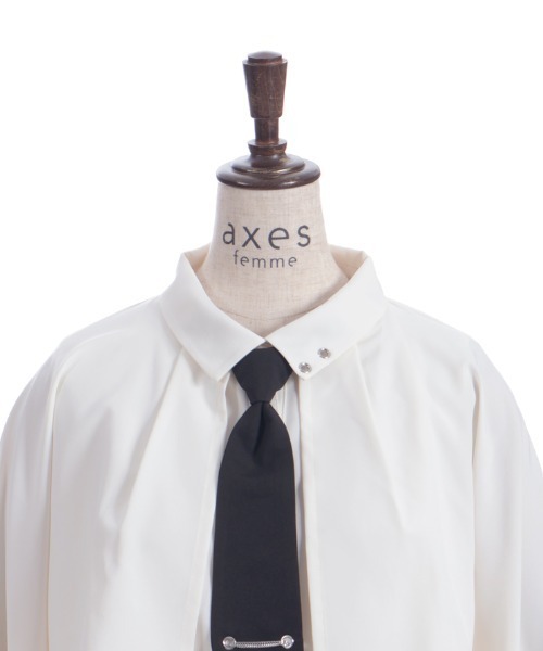 axes femme（アクシーズファム）の「タイ付オーバーケープ風ブラウス（シャツ/ブラウス・レディース・キナリ/ブラック/ブルーグリーン・FREE）」の19枚目の写真