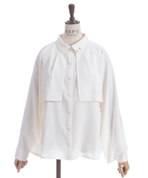 axes femme（アクシーズファム）の「タイ付オーバーケープ風ブラウス（シャツ/ブラウス・レディース・キナリ/ブラック/ブルーグリーン・FREE）」の21枚目の写真