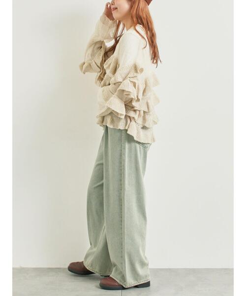 SM2（エスエムツー）の「インナーSETモヘアタッチシアーフリルニット（ニット/セーター・レディース・ベージュ/ピンク/カーキ/ブラック・F）」の9枚目の写真