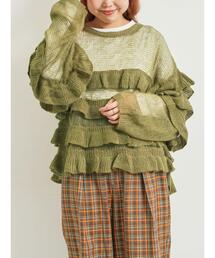 SM2（エスエムツー）の「インナーSETモヘアタッチシアーフリルニット（ニット/セーター）」