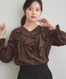 couture brooch | 【大人可愛い・通勤】ラッフルフリルブラウス(シャツ/ブラウス)