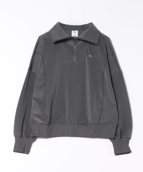 PUMA(プーマ)の「《PUMA》TRN EDGE ニット ハーフジップ(スウェット・レディース・ホワイト系その他/ダークグレー・L/XL/S/M)」の2枚目の写真