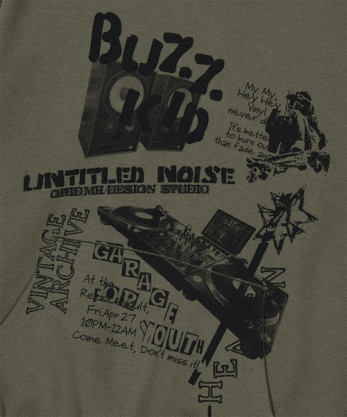 MAHAGRID(マハグリッド)の「『mahagrid/マハグリッド』 BUZZ KID HOODIE/バズキッドデザイン プルオーバーパーカー(パーカー・レディース・カーキ/チャコールグレー・L/M/S)」の15枚目の写真