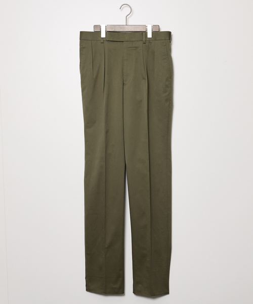 DESIGNWORKS(デザインワークス)の「【Fumiya Hirono/フミヤヒラノ】2インプリーツ スラックス Burlington(スラックス・メンズ・ホワイト/カーキ・36/38/40)」の2枚目の写真