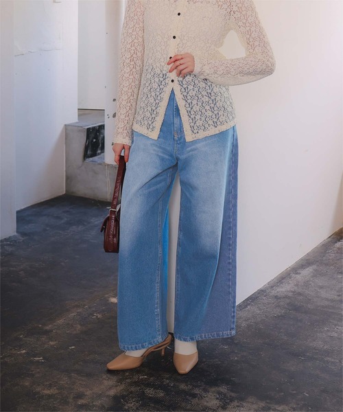 titivate(ティティベイト)の「ワイドルーズデニムパンツ(デニムパンツ・レディース・ブルー/インディゴブルー/ライトブルー・SP/S/M/L)」の17枚目の写真