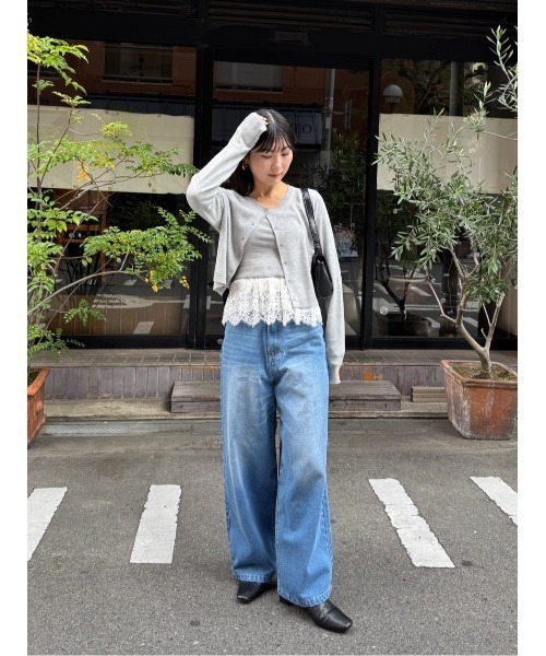 titivate(ティティベイト)の「ワイドルーズデニムパンツ(デニムパンツ・レディース・ブルー/インディゴブルー/ライトブルー・SP/S/M/L)」の6枚目の写真