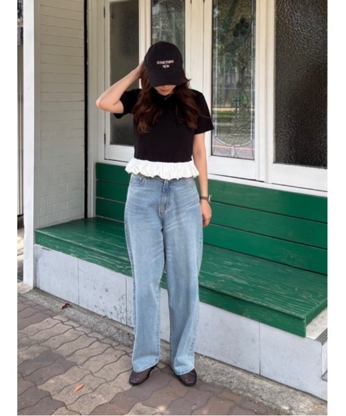 titivate(ティティベイト)の「ワイドルーズデニムパンツ(デニムパンツ・レディース・ブルー/インディゴブルー/ライトブルー・SP/S/M/L)」の14枚目の写真