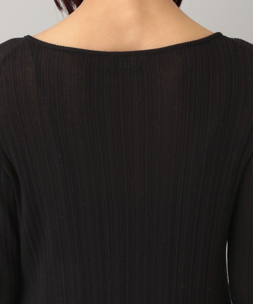 A part by（アパートバイ）の「フリルデテイールニットワンピース（ワンピース・レディース・ブラック/アイボリー・FREE）」の5枚目の写真