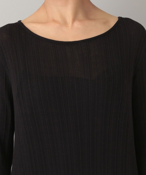 A part by（アパートバイ）の「フリルデテイールニットワンピース（ワンピース・レディース・ブラック/アイボリー・FREE）」の4枚目の写真