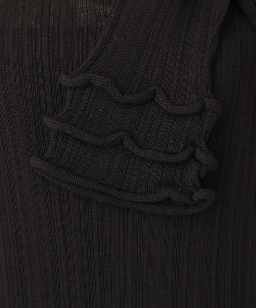 A part by（アパートバイ）の「フリルデテイールニットワンピース（ワンピース・レディース・ブラック/アイボリー・FREE）」の13枚目の写真