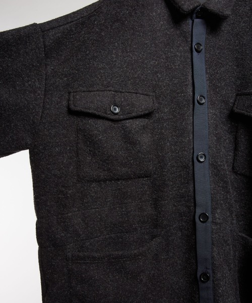 GOMME HOMME（ゴムオム）の「モッサジャージ　ビッグシャツジャケット（その他アウター・メンズ・ブラック/チャコールグレー・MEDIUM）」の4枚目の写真