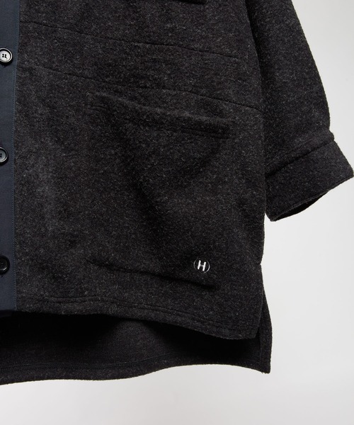 GOMME HOMME（ゴムオム）の「モッサジャージ　ビッグシャツジャケット（その他アウター・メンズ・ブラック/チャコールグレー・MEDIUM）」の5枚目の写真
