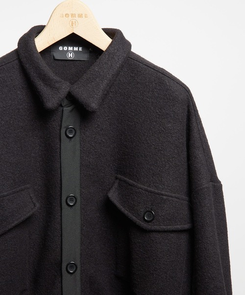 GOMME HOMME（ゴムオム）の「モッサジャージ　ビッグシャツジャケット（その他アウター・メンズ・ブラック/チャコールグレー・MEDIUM）」の9枚目の写真