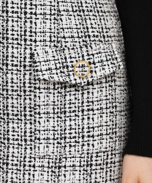 ニットドッキングツイードタイトミニワンピース ニットドッキングツイードタイトミニワンピース