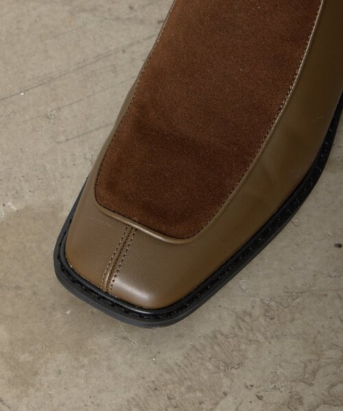 Jena espace merveilleux（ジェナ　エスパスメルヴェイユ）の「スエード切替配色ブーツ（ブーツ・レディース・ベージュ/ブラウン・MEDIUM/LARGE）」の16枚目の写真