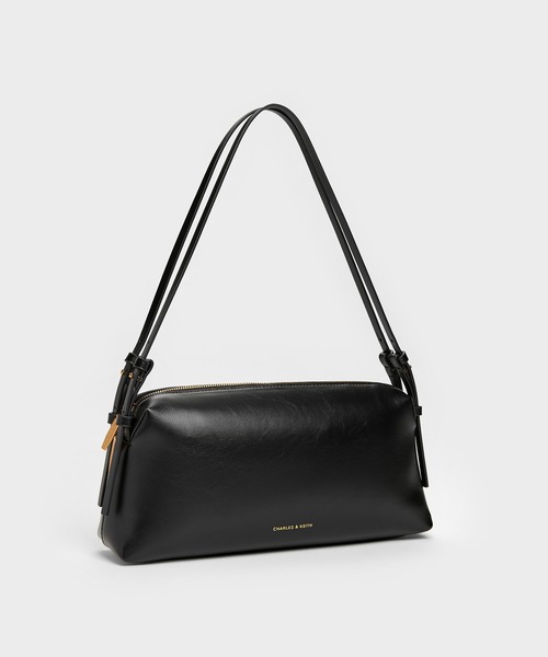 CHARLES & KEITH（チャールズ & キース）の「Deyna デイナ メタリックアクセント ダブルストラップショルダーバッグ（ショルダーバッグ・レディース・ワインレッド/ブラック・M）」の12枚目の写真