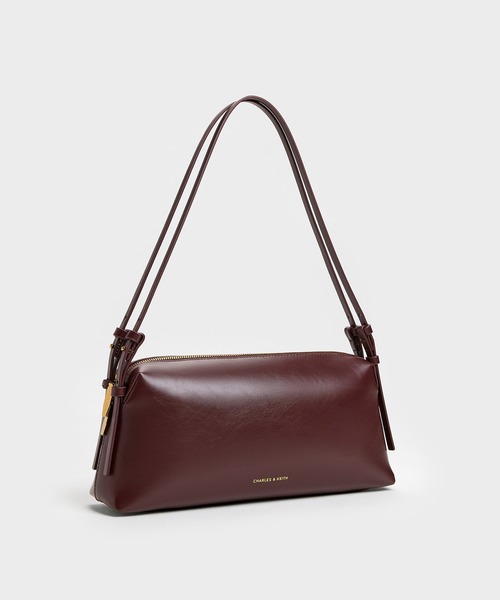 CHARLES & KEITH（チャールズ & キース）の「Deyna デイナ メタリックアクセント ダブルストラップショルダーバッグ（ショルダーバッグ・レディース・ワインレッド/ブラック・M）」の11枚目の写真