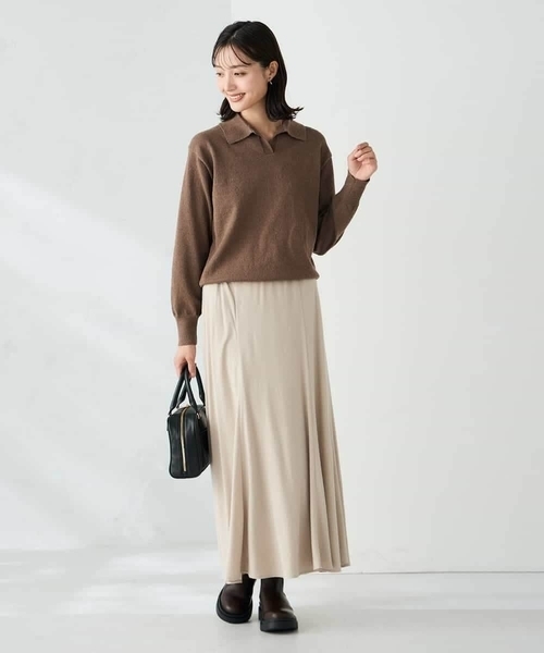 a.v.v(アーヴェヴェ)の「襟付きスキッパーニット(ニット/セーター・レディース・ミント/ブラウン・38)」の17枚目の写真