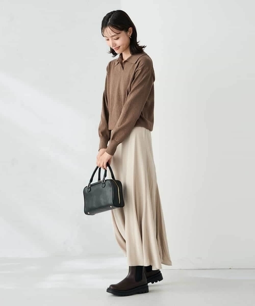 a.v.v(アーヴェヴェ)の「襟付きスキッパーニット(ニット/セーター・レディース・ミント/ブラウン・38)」の18枚目の写真