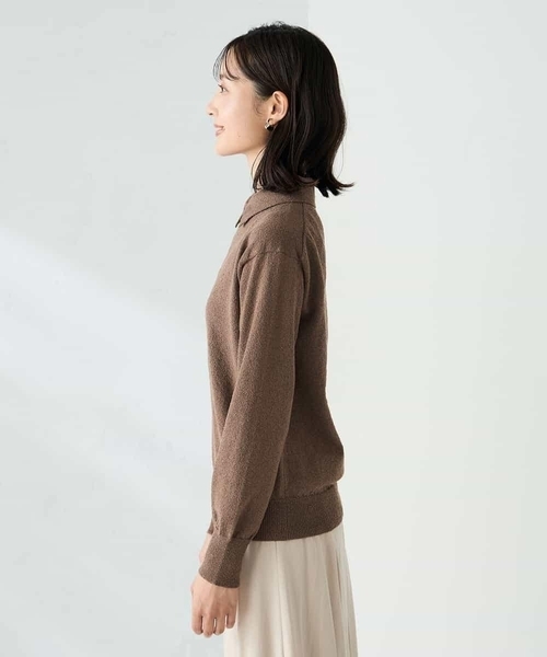 a.v.v(アーヴェヴェ)の「襟付きスキッパーニット(ニット/セーター・レディース・ミント/ブラウン・38)」の20枚目の写真