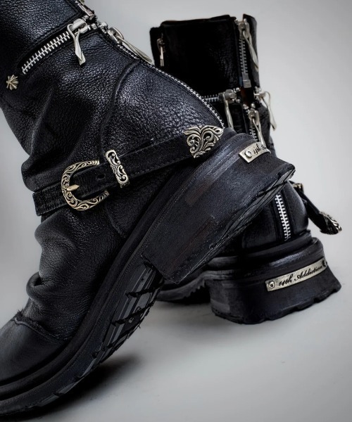 14th Addiction(フォーティーンスアディクション)の「14th Addiction/フォーティーンスアディクション/Cross Zip Boots Neo(ブーツ・メンズ・ブラック・43/42/41)」の2枚目の写真
