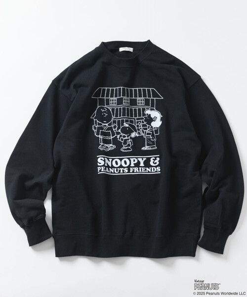 FREAK'S STORE(フリークスストア)の「PEANUTS/ピーナッツ 別注 Travel Friends/トラベルフレンズ クルーネックスウェット(スウェット・メンズ・ブラック/オリーブ/ライトグレー・MEDIUM/LARGE)」の10枚目の写真