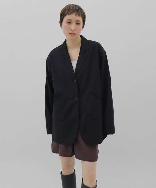 lit(リット)の「Curve Pocket Tailored Jacket(テーラードジャケット・レディース・ブラック/ダークグレー・FREE)」の2枚目の写真