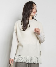 カシミヤシルクフリンジベスト