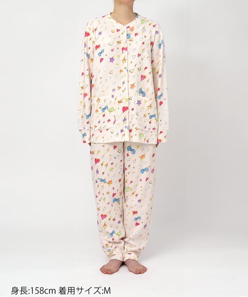 セール】綿100%(本体) あったか パジャマ 長袖 長ズボン（ルームウェア