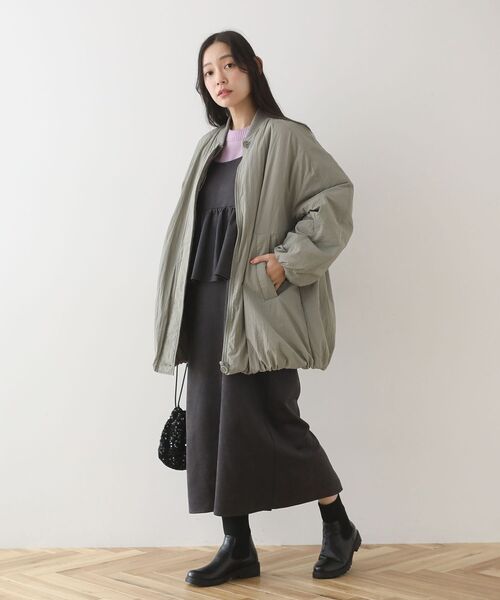 Green　Parks（グリーンパークス）の「ミディ丈ディフォームMA-1（その他アウター・レディース・ベージュ/カーキ/ブラック・FREE）」の18枚目の写真