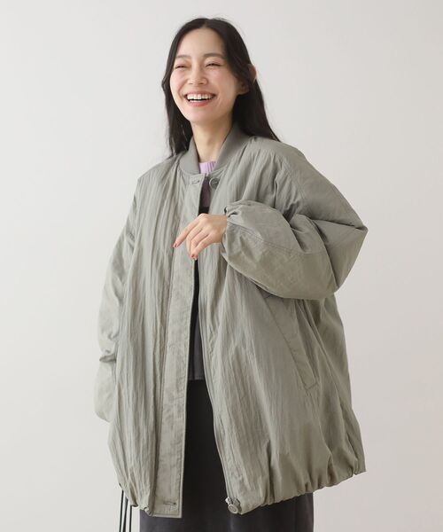 Green　Parks（グリーンパークス）の「ミディ丈ディフォームMA-1（その他アウター・レディース・ベージュ/カーキ/ブラック・FREE）」の16枚目の写真