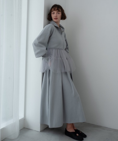 MAISON ELLIE(メゾンエリー)の「tuck A line knit one-piece(ワンピース・レディース・ベージュ/ブラック/グレー・FREE)」の9枚目の写真