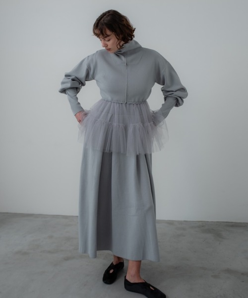 MAISON ELLIE(メゾンエリー)の「tuck A line knit one-piece(ワンピース・レディース・ベージュ/ブラック/グレー・FREE)」の10枚目の写真