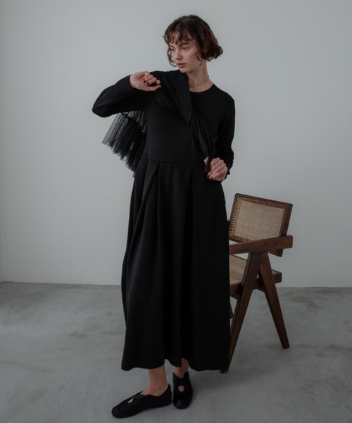 MAISON ELLIE(メゾンエリー)の「tuck A line knit one-piece(ワンピース・レディース・ベージュ/ブラック/グレー・FREE)」の11枚目の写真