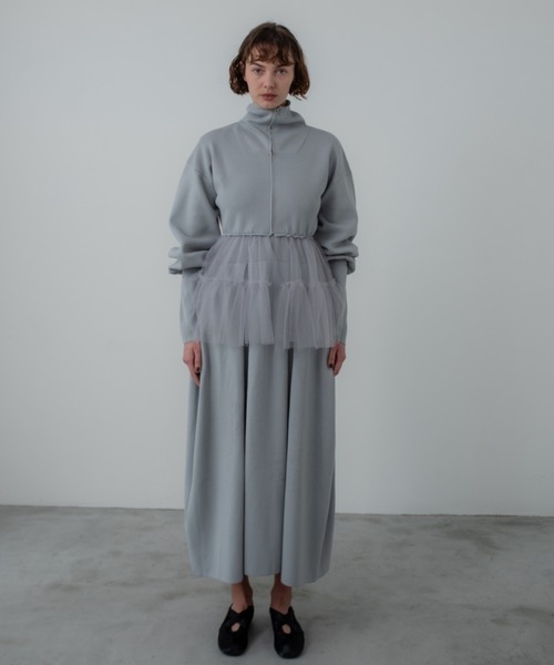 MAISON ELLIE(メゾンエリー)の「tuck A line knit one-piece(ワンピース・レディース・ベージュ/ブラック/グレー・FREE)」の12枚目の写真