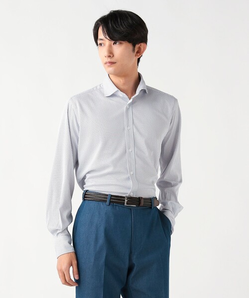 BEAMS HEART(ビームスハート)の「【5/21値下げ】カノコ プリント カッタウェイカラー シャツ【速乾性・ストレッチ】(シャツ/ブラウス・メンズ・ホワイト/ネイビー・X-LARGE/MEDIUM/SMALL/LARGE)」の3枚目の写真