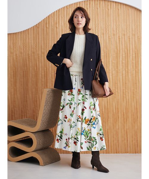 Mila Owen（ミラオーウェン）の「金釦ダブルブレストブレザー（テーラードジャケット・レディース・ブラウン/ダークネイビー/アイボリー・F）」の19枚目の写真