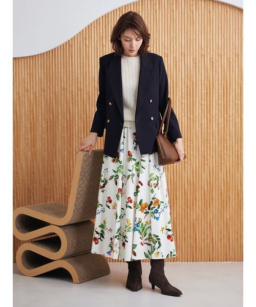 Mila Owen（ミラオーウェン）の「金釦ダブルブレストブレザー（テーラードジャケット・レディース・ブラウン/ダークネイビー/アイボリー・F）」の20枚目の写真