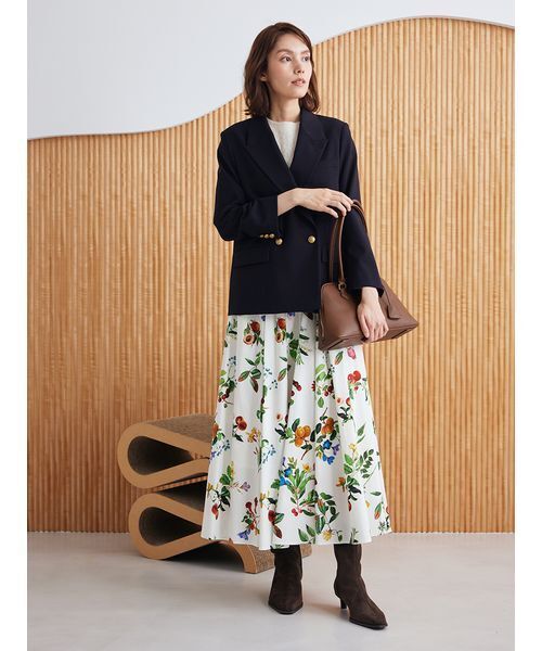 Mila Owen（ミラオーウェン）の「金釦ダブルブレストブレザー（テーラードジャケット・レディース・ブラウン/ダークネイビー/アイボリー・F）」の22枚目の写真