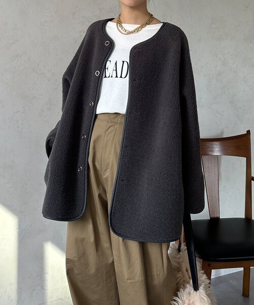 DouDouリバーシブルボアコート DouDou（ドゥドゥ）の「リバーシブルボアコート（その他アウター