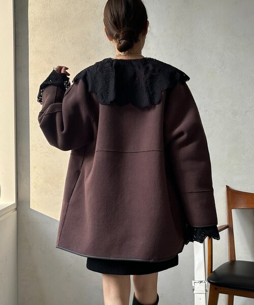 epa リバーシブル ボアコート リバーシブルボアコート（その他アウター）｜DouDou（ドゥドゥ）の