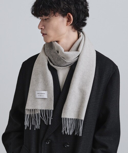 tk.TAKEO KIKUCHI(ティーケータケオキクチ)の「【カシミヤ100%】ピュアカシミヤリバーシブルマフラー(マフラー・メンズ・ボルドー/ブルーグリーン/アイボリー/ブルー系その他/ブラック・00)」の16枚目の写真