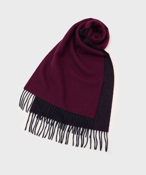 tk.TAKEO KIKUCHI(ティーケータケオキクチ)の「【カシミヤ100%】ピュアカシミヤリバーシブルマフラー(マフラー・メンズ・ボルドー/ブルーグリーン/アイボリー/ブルー系その他/ブラック・00)」の9枚目の写真