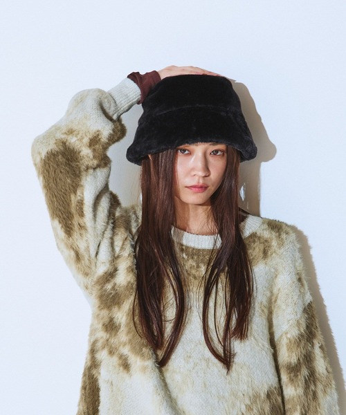 JEANASIS（ジーナシス）の「エコファーHAT/607529（ハット・レディース・ブラウン/ブラック/ライトベージュ・FREE）」の4枚目の写真