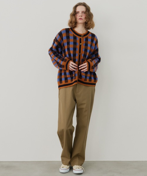 Unitage（ユニテージ）の「チェックニットカーディガン（カーディガン/ボレロ・レディース・ダークグリーン/ピンク/オレンジ・FREE）」の20枚目の写真