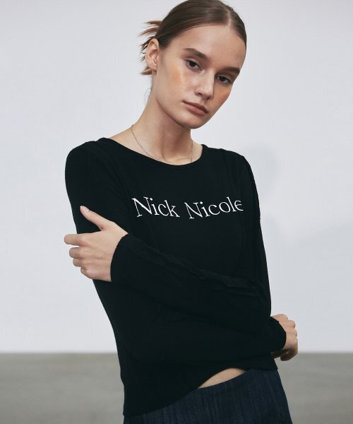 NICK&NICOLE(ニックアンドニコール)の「NICK PINTUCK LINE LS TOP_BLACK(Tシャツ/カットソー・レディース・その他・FREE)」の1枚目の写真