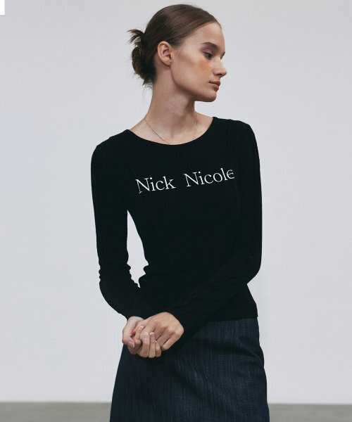 NICK&NICOLE(ニックアンドニコール)の「NICK PINTUCK LINE LS TOP_BLACK(Tシャツ/カットソー・レディース・その他・FREE)」の3枚目の写真