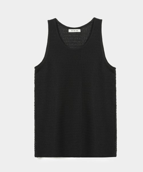 BER DE NOIR(ベールドノワール)の「Uネックテクスチャーニットスリーブレストップ(ブラック)(Tシャツ/カットソー・メンズ・その他・LARGE/MEDIUM)」の3枚目の写真