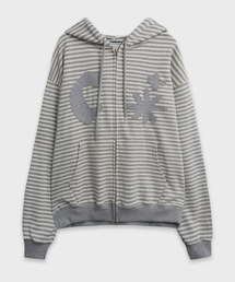 CHICKS（チックス）の「ツインアプリケダンガラフードジップアップメランジ（パーカー）」